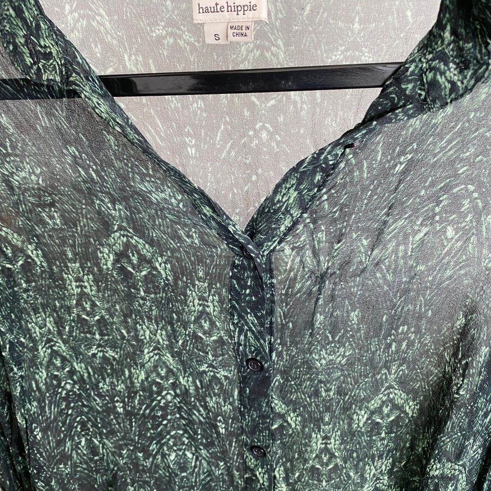 Green Button Down - image 3